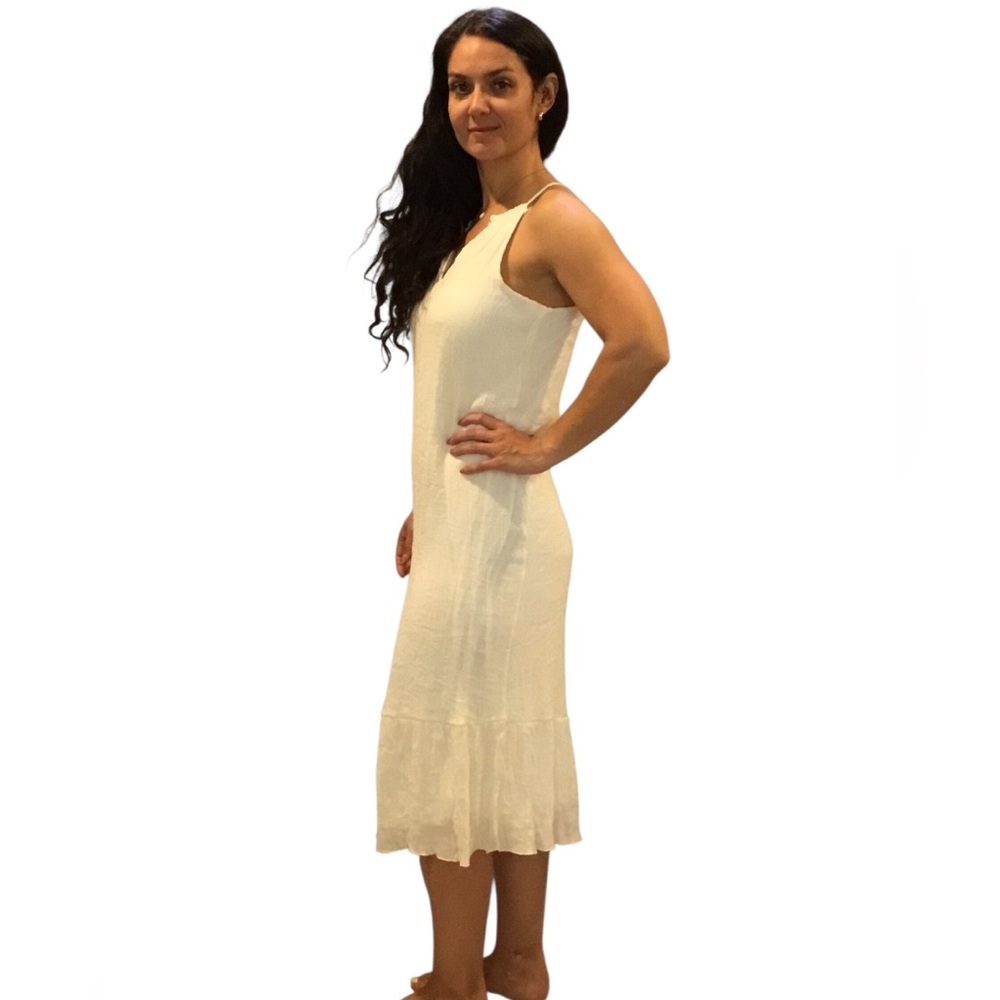 Women’s White Midi Dress - Lightweight Sleeveless - Picture 2 of 7